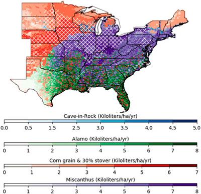 Which crop has the highest bioethanol yield in the United States?